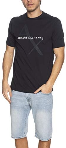 Armani T-shirt Classica In Cotone Con Logo, T-shirt Uomo, Blu, XS