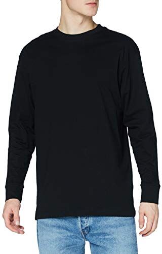 Urban Classics Maglietta Basic a Maniche Lunghe e Polsini da Uomo, Maglia Oversize con Girocollo in Cotone, Materiale Comodo, Taglie M 6XL