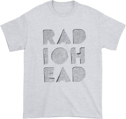 Radiohead Ufficiale Blocco Note (ritagliato) – Maglietta Organica Grigia T-Shirt, M Unisex-Adulto