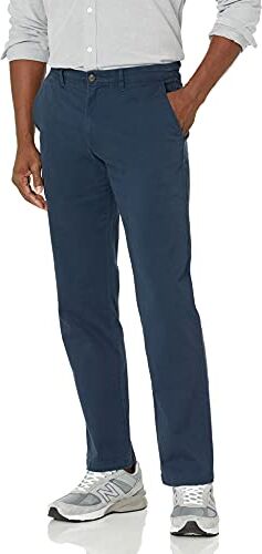 Amazon Essentials Pantaloni Chino Elasticizzati Casual Dritti Uomo, Blu Marino, 36W / 29L