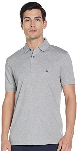 Tommy Hilfiger 1985 Regular Polo  Maniche Corte, Grigio (Medium Grey Heather), XL Uomo