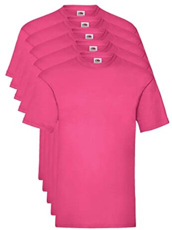 Fruit of the Loom Valueweight 5 Pack T-Shirt, Rosa (Fuchsia 52), X-Large (Taglia Produttore: X-L) (Pacco da 5) Uomo