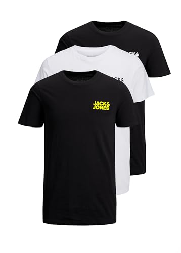 Jack & Jones logo JJECORP Tee SS Crew Neck Maglietta da uomo a girocollo, confezione risparmio, con stampa grafica, XL