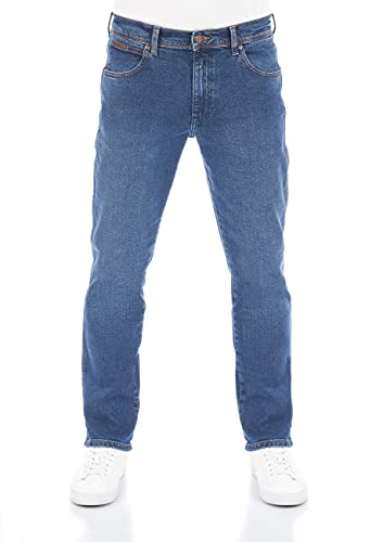 Wrangler Texas Slim Jeans, Blu (Basement Blue), 34W / 36L Uomo