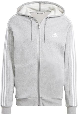 Adidas Felpa da Uomo con Cappuccio, Grigio Erica, X-Large Alto