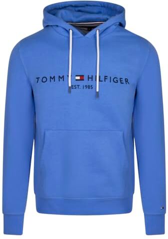 Tommy Hilfiger Logo Hoody Felpa, Blue Spell, 3XL Uomo