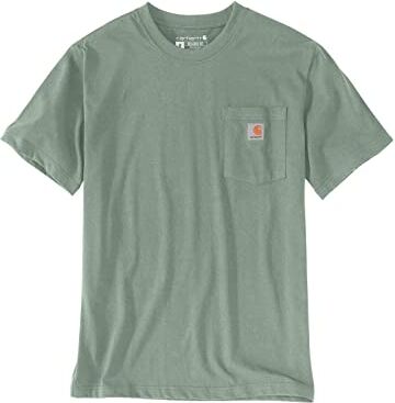 Carhartt T-Shirt Pesante K87 Con Taschino, Vestibilità Comoda, Manica Corta, Uomo, Verde (Giada), XS