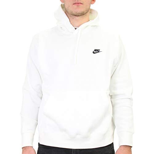 Nike M Nsw Club Po Bb, Felpa con Cappuccio Unisex Adulto, Bianco (White/White/Black), XL