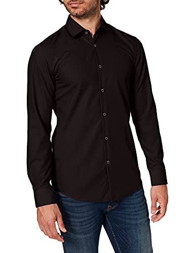 HUGO Kenno, Camicia Uomo, Black001, 37