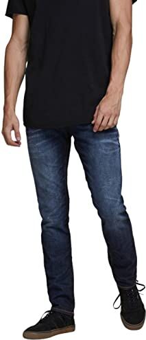 Jack & Jones Uomo Jeans Tim Gamba Dritta Slim Fit Fronte Piatto Tim Original., Colore:Blu Scuro, Taglia Pantalone:33W / 36L