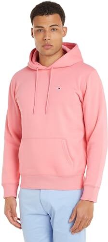 Tommy Jeans Felpa Uomo TJM Regular con Cappuccio, Rosa (Tickled Pink), S