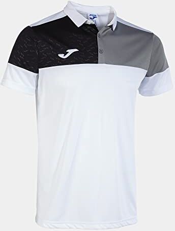 Joma Polo m/c Uomo Crew V Bianco Grigio Nero