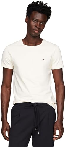 Tommy Hilfiger Stretch Slim Fit Tee , Magliette a maniche corte Uomo, Beige (Calico), XL