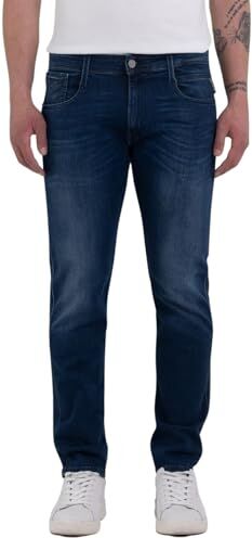 Replay Jeans Anbass Slim Fit da Uomo con Power Stretch, Blu (Medium Blue 009), W32 x L30