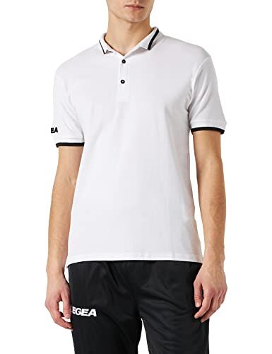 Legea Polo Dacca, T-Shirt Unisex, Bianco/Nero, XS