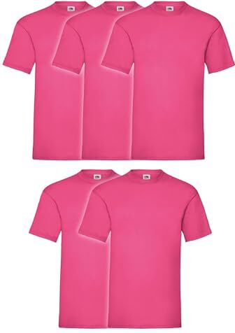 Fruit of the Loom 5 T-shirt Valueweight S M L XL XXL XXXL 3XL diversi colori a scelta, fucsia, XXL