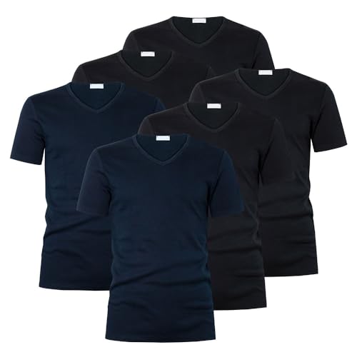Liabel T-Shirt Uomo 100% Cotone, Art. 4428/t53 Scollo V, Pacco da 6, Assortito XL