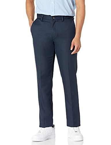 Amazon Essentials Pantaloni da Abito Senza Pinces Slim Uomo, Blu Marino, 38W / 32L