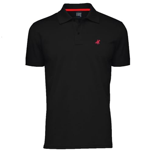 U.S. Grand Polo Equipment & Apparel Polo Uomo Manica Corta Tinta Unita  M L XL XXL XXXL (XL, Nero)