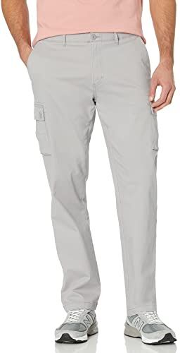 Amazon Essentials Pantaloni cargo elasticizzati dal taglio dritto (disponibili nelle taglie Big & Tall) Uomo, Grigio Chiaro, 28W / 28L