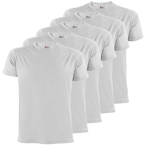 ALPIDEX T-Shirt Magliette da Uomo Confezione da 5 con Girocollo Taglie S M L XL XXL 3XL 4XL 5XL, Taglia:XL, Colore:Cloud