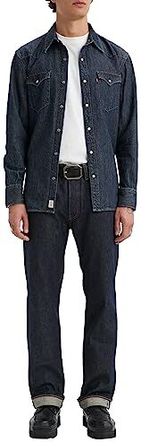 Levis 501 Original Fit, Jeans Uomo, Rainforest Rigid Selvedge, 33W / 32L