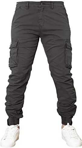 Toocool Pantaloni Uomo Cargo Militari tasconi Laterali Casual Cotone G6538 [38/tg 52,G6570 Grigio]