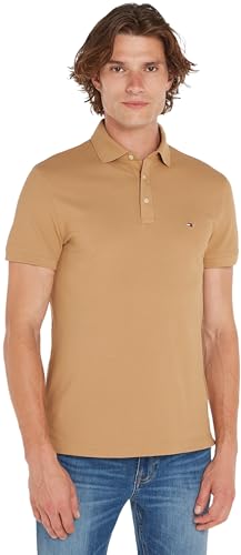 Tommy Hilfiger 1985 SLIM POLO, S/S Polos Uomo, Khaki (Classic Khaki), S