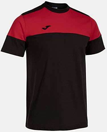 Joma Maglia a Manica Corta Uomo Crew V Nero Rosso