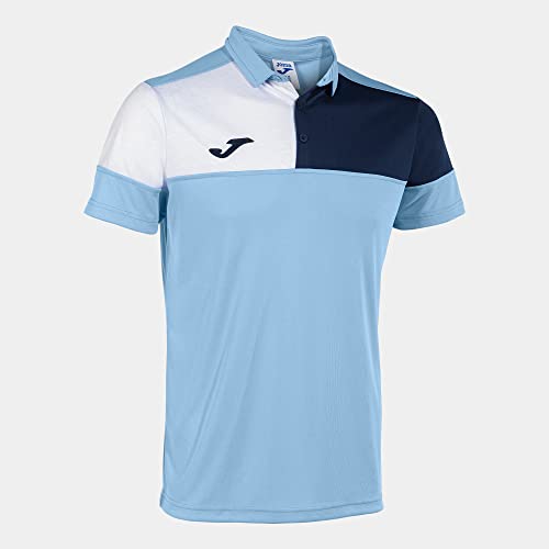 Joma Polo m/c Uomo Crew V Celeste Blu Navy Bianco