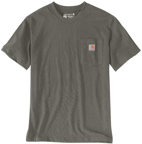 Carhartt T-Shirt Pesante K87 Con Taschino, Vestibilità Comoda, Manica Corta, Uomo, Grigio (Oliva polverosa), M