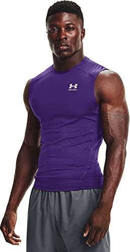 Under Armour , Maglietta HeatGear senza maniche, a compressione, da uomo