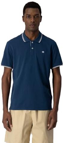 Champion Legacy Polo Gallery Light Cotton piqué C-Logo, Petrolio, XXL Uomo