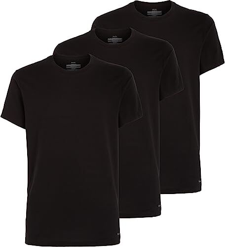 Calvin Klein T-shirt Maniche Corte Uomo Confezione da 3 Scollo Rotondo, Nero (Black), S