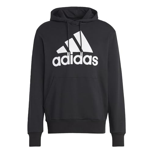 Adidas Essentials French Terry Big Logo Hoodie Felpa con cappuccio, Nero, XXL Uomo