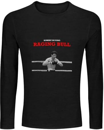 MR Fair Raging Bull Robert De NIRO Retro Movie Men's 100% Cotton Tee Crewneck Unisex Long Sleeve T-Shirt Black XL