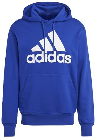 Adidas Essentials French Terry Big Logo Hoodie Felpa con cappuccio, Semi Lucid Blue, XXL Uomo