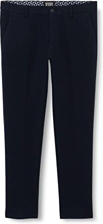 Scotch & Soda Pantaloni da uomo a tema Slim Fit Classic Yarn-Dyed Chino, blu navy 0004, 33/34