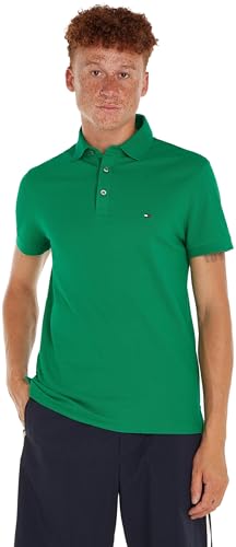 Tommy Hilfiger 1985 SLIM POLO, S/S Polos Uomo, Verde (Olympic Green), S