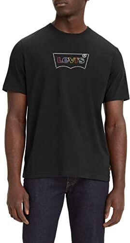 Levis Ss Relaxed Fit Tee, T-shirt Uomo, Batwing Logo Caviar, M