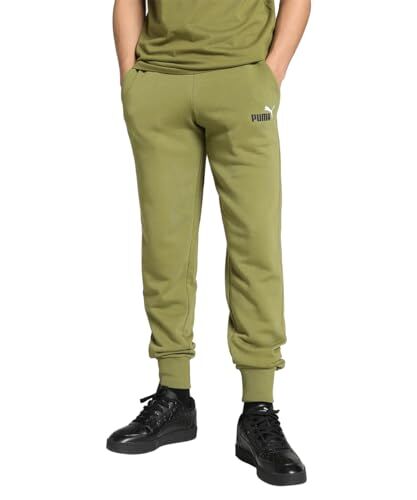 Puma Pantaloni Ess+ 2 col Logo TR Cl, Lavorati a Maglia Uomo, Verde Oliva, XL