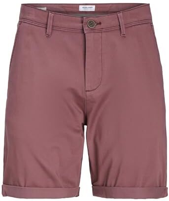 Jack & Jones Jpstbowie Jjshorts Solid SN Pantaloncini Chino, Roan Rosso, M Uomo