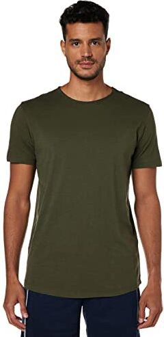 Jack & Jones T-shirt vestibilità morbida, girocollo a rotolino. Verde Verde militare