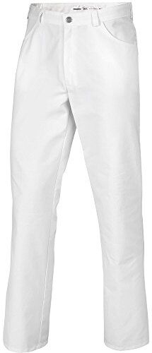 BP -Ln Pantaloni unisex in stile jeans, con elastico regolabile sul retro, 245,00 g/m2, misto tessuto, colore bianco