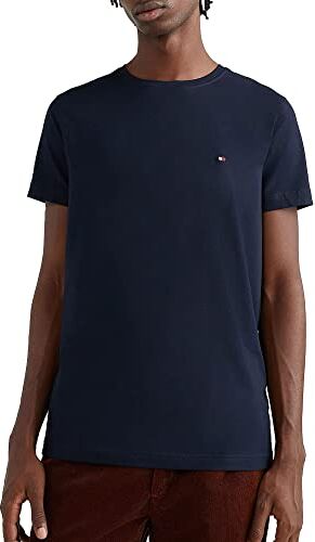 Tommy Hilfiger T-shirt Maniche Corte Uomo Core Stretch Slim Fit, Blu (Desert Sky), M