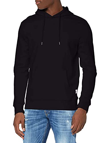 Jack & Jones Felpa basic in cotone con cappuccio e tasca centrale XL Nero