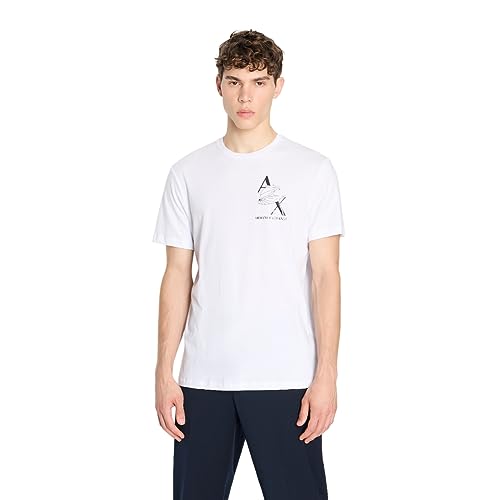 Armani Slim Fit AX Eagle Tee T-Shirt, Bianco, XXL Uomo