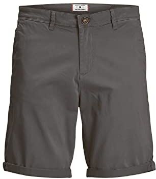 Jack & Jones Pantaloncini da Uomo Jjibowie Solid Sa STS, Grigio (Asphalt), XXL