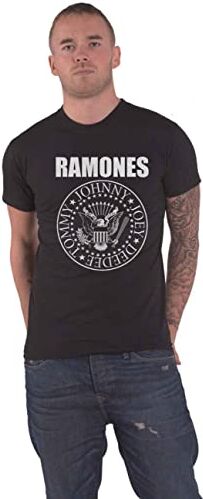 Johnny Ramone T Shirt Presidential Seal Band Logo Nuovo Ufficiale Uomo Nero Size XL