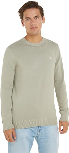 Tommy Jeans Pullover Uomo Scollo Rotondo, Multicolore (Faded Willow), XS